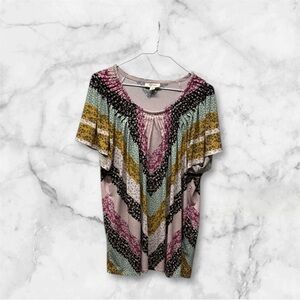 Style & Co Patchwork floral Multicolor Patterned Women's Top 2X